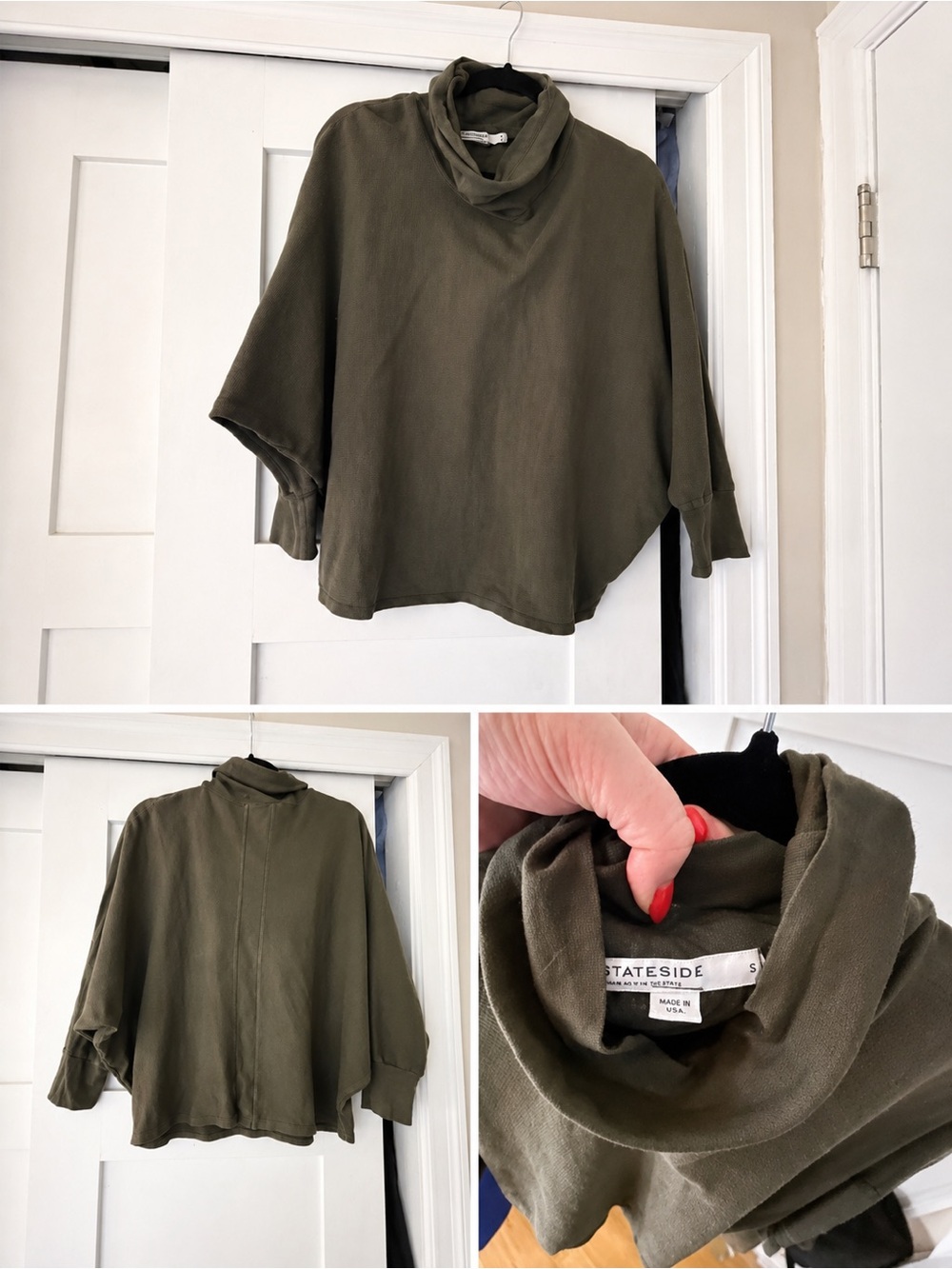 Anthropologie Olive Green Cowl Neck Women's Sweater
